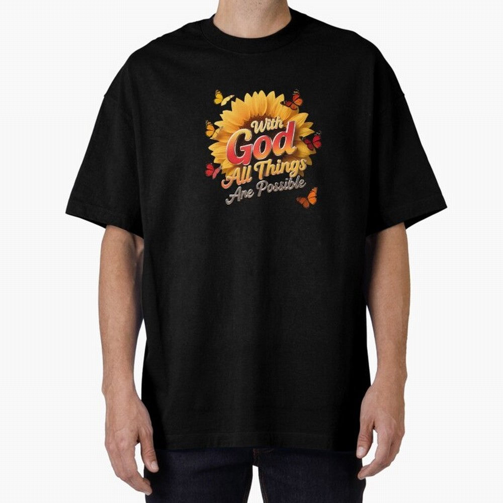 With God all things Are possible T shirt Oversized T-Shirt Stand with FIFA World Cup 2026 USA Canada Mexico Spirit, Highlighting England, Neymar, Haaland and Cristiano Ronaldo, Retro Football Energy, Iconic Rivalries, Trophy Chase Drama and Stadium