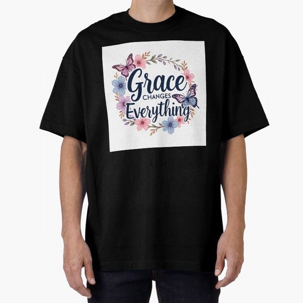 Grace Changes Everything T Shirt Oversized T-Shirt Share Match Day Hype around FIFA World Cup 2026, CR7, Portugal, Vintage Soccer Flavor, Modern Football Stars, National Flags and Final Night Emotion; Ideal for Fans Who Follow Messi, Cristiano