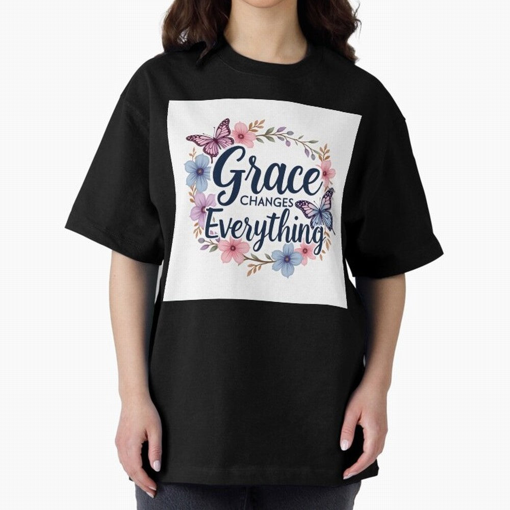 Grace Changes Everything T Shirt Oversized T-Shirt Share Match Day Hype around FIFA World Cup 2026, CR7, Portugal, Vintage Soccer Flavor, Modern Football Stars, National Flags and Final Night Emotion; Ideal for Fans Who Follow Messi, Cristiano