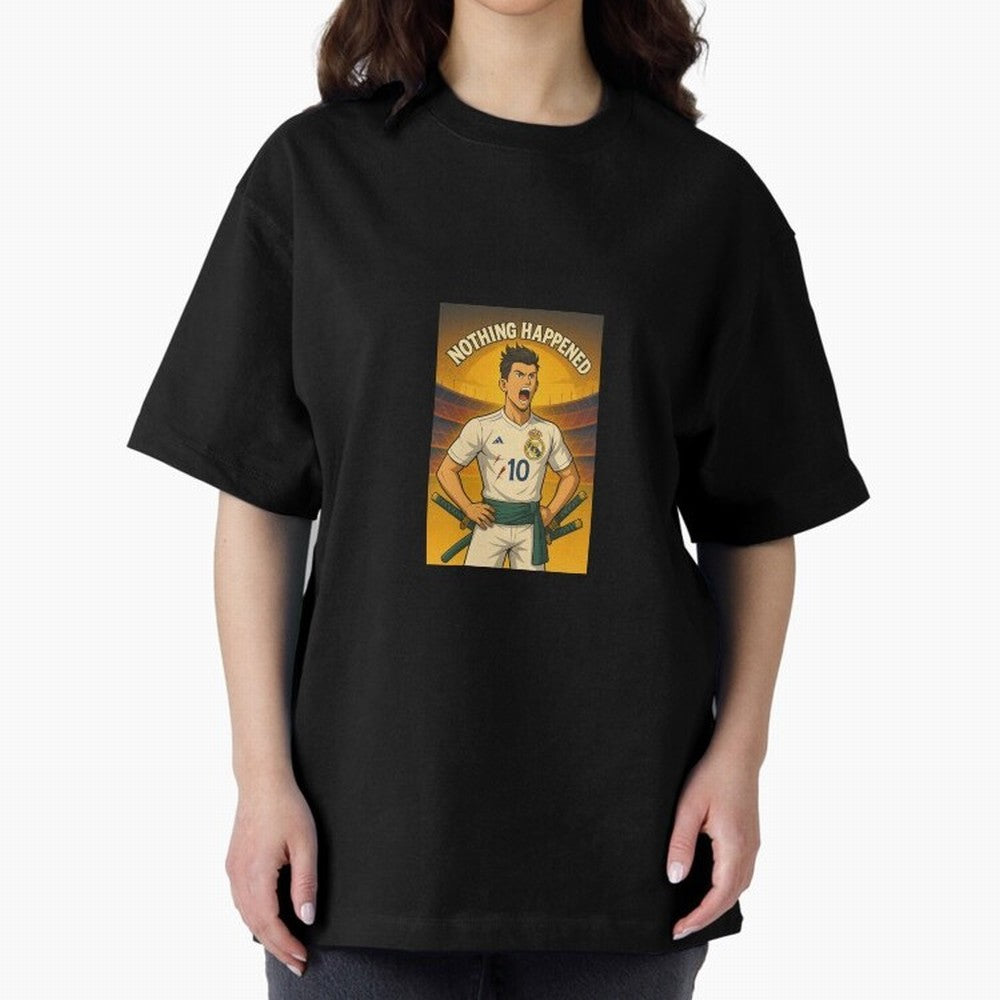 Cristiano Zoro Nothing Happened Oversized T-Shirt Make Memories around Global Football Passion for FIFA World Cup 2026, with CR7, France and Portugal, Classic Soccer Heritage, Championship Pressure, Fan Loyalty and International Pride; Great for