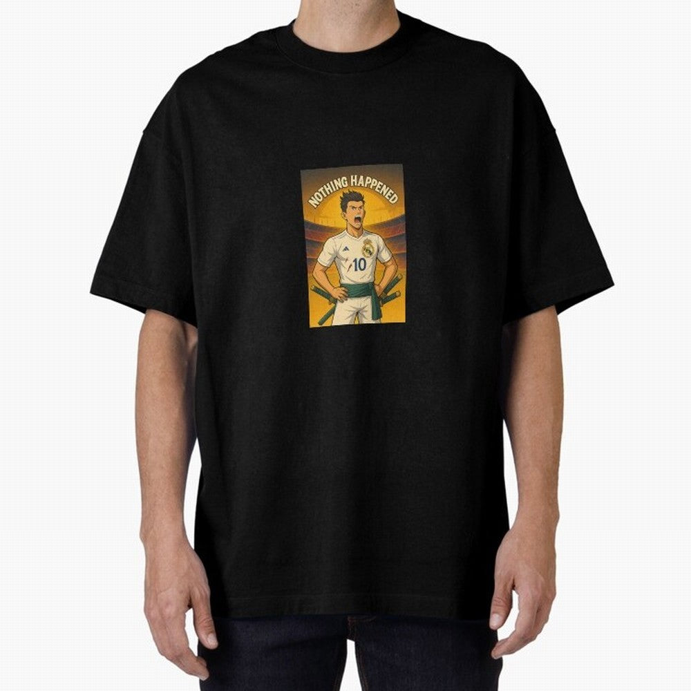 Cristiano Zoro Nothing Happened Oversized T-Shirt Make Memories around Global Football Passion for FIFA World Cup 2026, with CR7, France and Portugal, Classic Soccer Heritage, Championship Pressure, Fan Loyalty and International Pride; Great for
