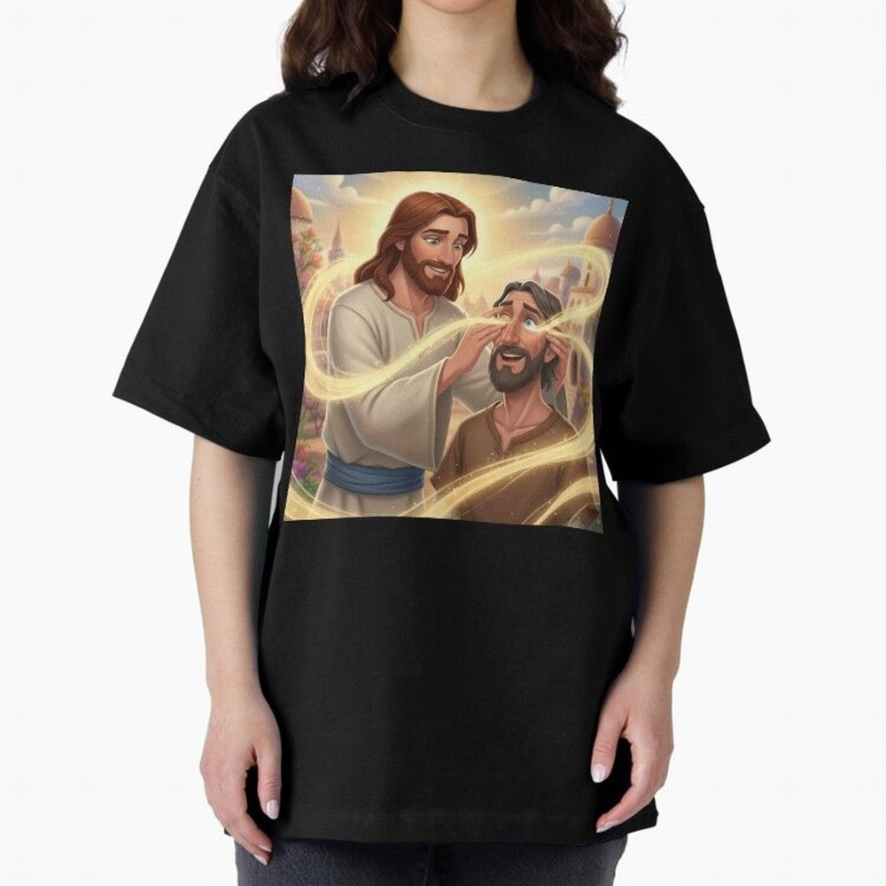 Jesus cure the blind Oversized T-Shirt Turn Football Passion into Match Day Hype around FIFA World Cup 2026 Group Stage, Haaland, Spain and Netherlands, Stadium Chants, National Pride, Trophy Dreams and Unforgettable Football Memories; Great for