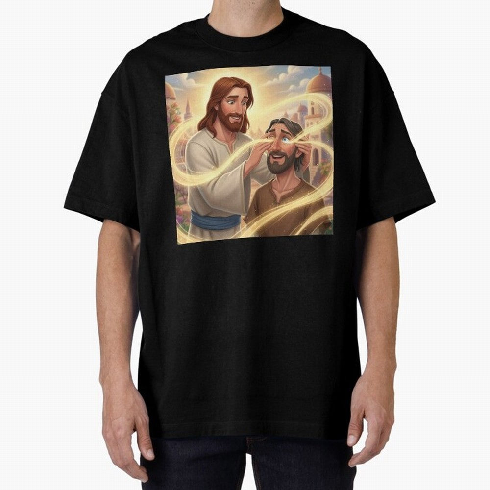 Jesus cure the blind Oversized T-Shirt Turn Football Passion into Match Day Hype around FIFA World Cup 2026 Group Stage, Haaland, Spain and Netherlands, Stadium Chants, National Pride, Trophy Dreams and Unforgettable Football Memories; Great for