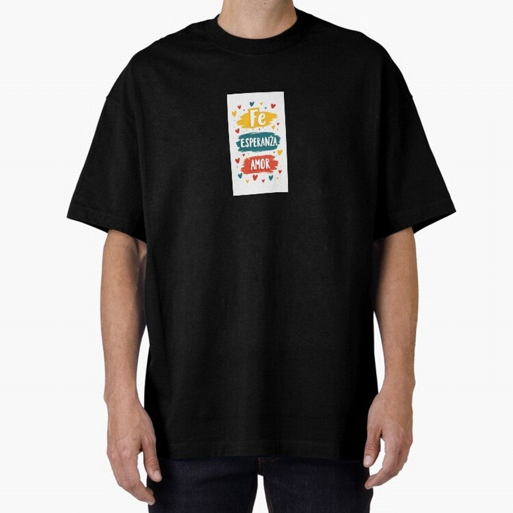 Fe Esperanza Amor Oversized T-Shirt Show Passion for the Stars of FIFA World Cup 2026 Inspired by Messi, Brazil, Portugal and Argentina Energy, Soccer Culture, Superstar Moments, National Team Dreams and Competitive Fire; Great for Supporters Who