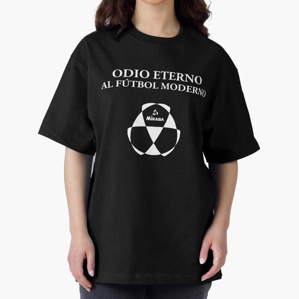 Odio Eterno al F¨²tbol Moderno [White Design] Oversized T-Shirt Support the Legends of Global Football Passion for FIFA World Cup 2026 Group Stage, Centered on Cristiano Ronaldo, Haaland and CR7, England and Germany, Championship Spirit, Famous