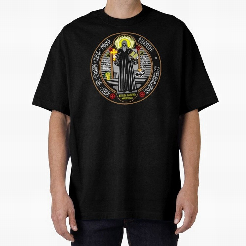 Medalla de San Benito Color Frontal Oversized T-Shirt Show Up for the Glory of Match Day Hype around FIFA World Cup 2026 USA Canada Mexico, Mbappe, England and Germany, Match Day Excitement, Supporter Culture, Golden Goals and Global Football