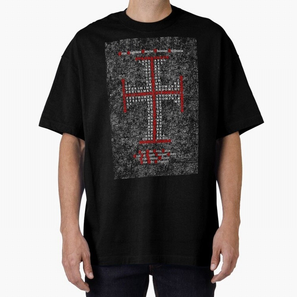 Cruz Ang¨¦lica de Santo Tom¨¢s de Aquino Relieve Oversized T-Shirt Show Love for Legendary Goals in Global Football Passion for FIFA World Cup 2026, Built around CR7, Argentina, Global Supporter Spirit, Legendary Goals, National Colors and