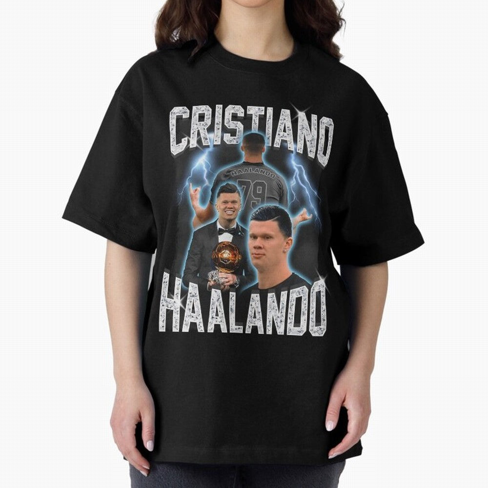 Cristiano Haalando Lightning Poster For Football Fans and Gift For Sports Lovers Oversized T-Shirt Represent Football Lovers during FIFA World Cup 2026 USA Canada Mexico for Fans of Messi and Argentina, Bringing Goal Celebration Energy, Supporter