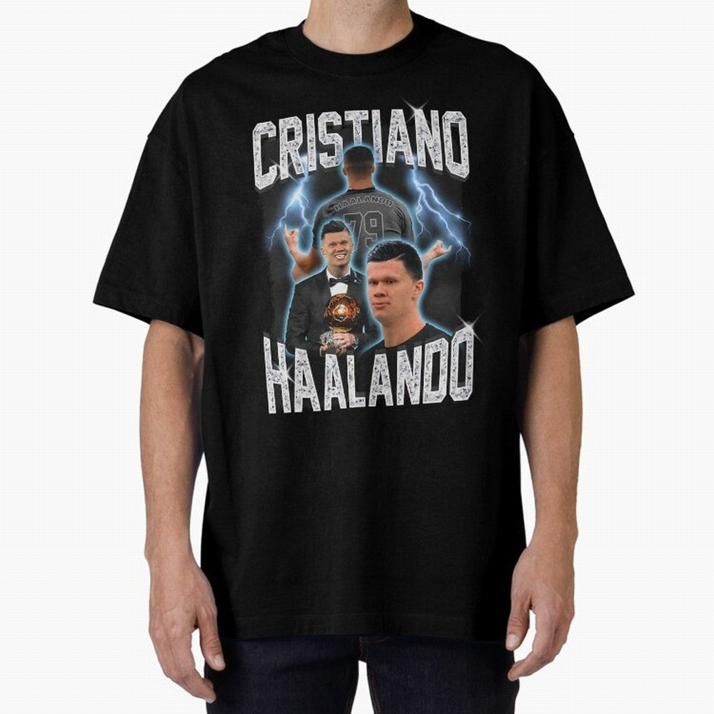 Cristiano Haalando Lightning Poster For Football Fans and Gift For Sports Lovers Oversized T-Shirt Represent Football Lovers during FIFA World Cup 2026 USA Canada Mexico for Fans of Messi and Argentina, Bringing Goal Celebration Energy, Supporter