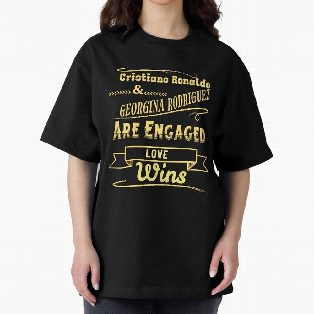 Cristiano & Georgina Engagement ¨C True Love Story Oversized T-Shirt Make Every Kick Count in Match Day Hype around FIFA World Cup 2026, Messi, Neymar and Mbappe, France, Worldwide Fan Energy, Dramatic Goals, Stadium Lights and Championship