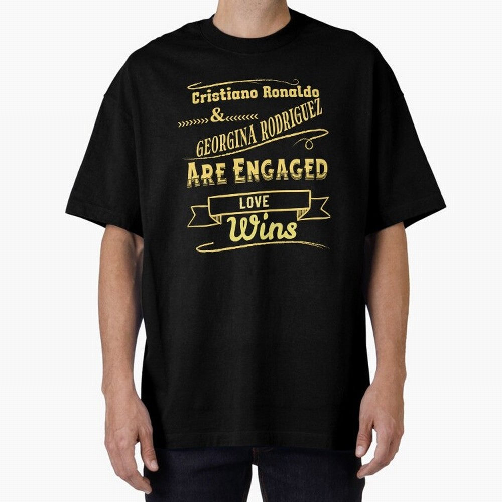 Cristiano & Georgina Engagement ¨C True Love Story Oversized T-Shirt Make Every Kick Count in Match Day Hype around FIFA World Cup 2026, Messi, Neymar and Mbappe, France, Worldwide Fan Energy, Dramatic Goals, Stadium Lights and Championship