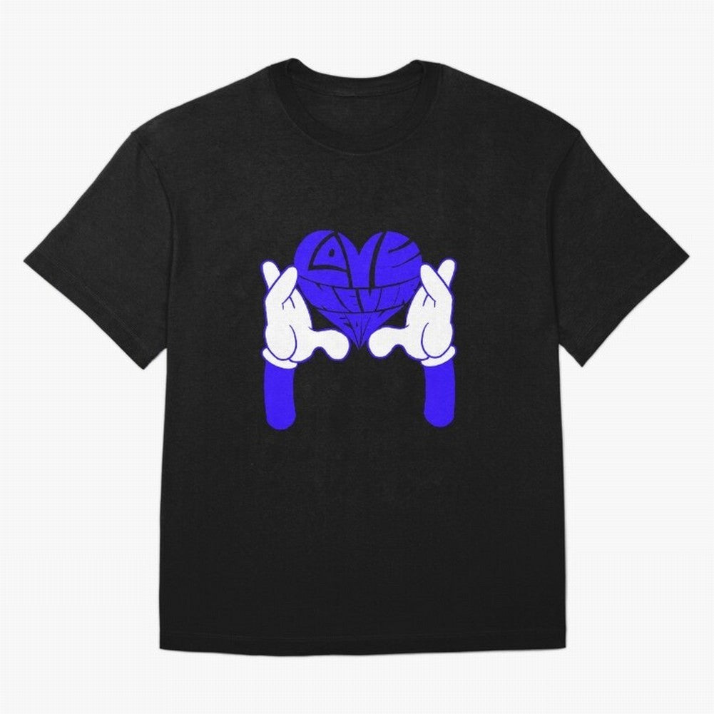 Love Never Fails ¨C Heart Calligram Oversized T-Shirt Fuel Global Football Passion for FIFA World Cup 2026 USA Canada Mexico, Centered on Messi and Cristiano Ronaldo, Portugal, Championship Spirit, Famous Goals, Roaring Crowds and International