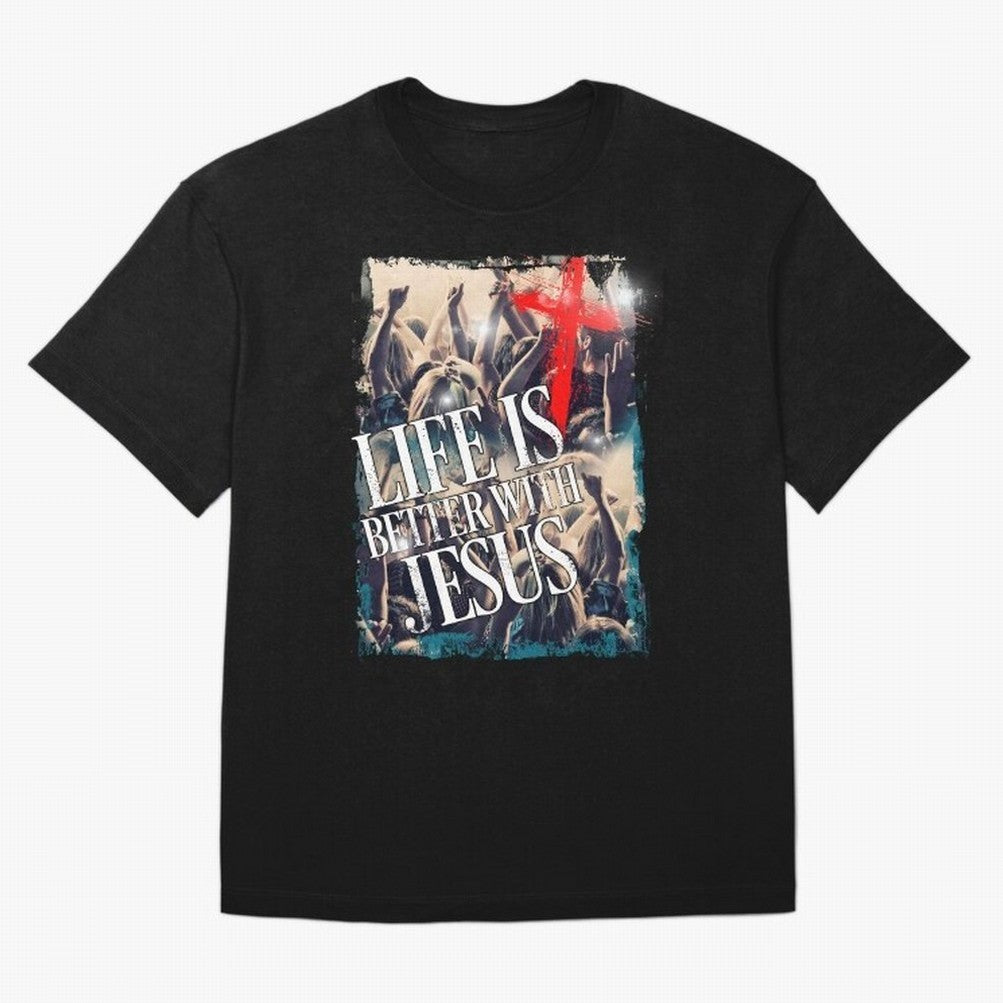 LIfe is Better with Jesus Oversized T-Shirt Remember Iconic Moments from Match Day Hype around FIFA World Cup 2026 Group Stage, Haaland and Mbappe, England, Supporter Pride, Iconic Celebrations, Legendary Names and Global Match Day Energy; Great