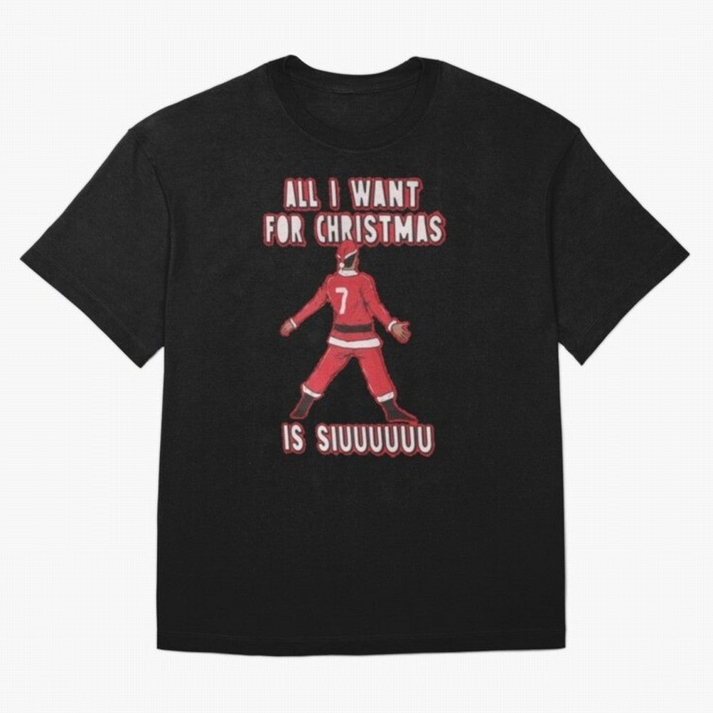 All I Want For Christmas Is Siuuu (3) Oversized T-Shirt Celebrate the FIFA World Cup 2026 Group Stage Journey through CR7 and Messi Highlights, France and Portugal Pride, Goal Celebration Energy, Supporter Heritage, Football Icons and Worldwide
