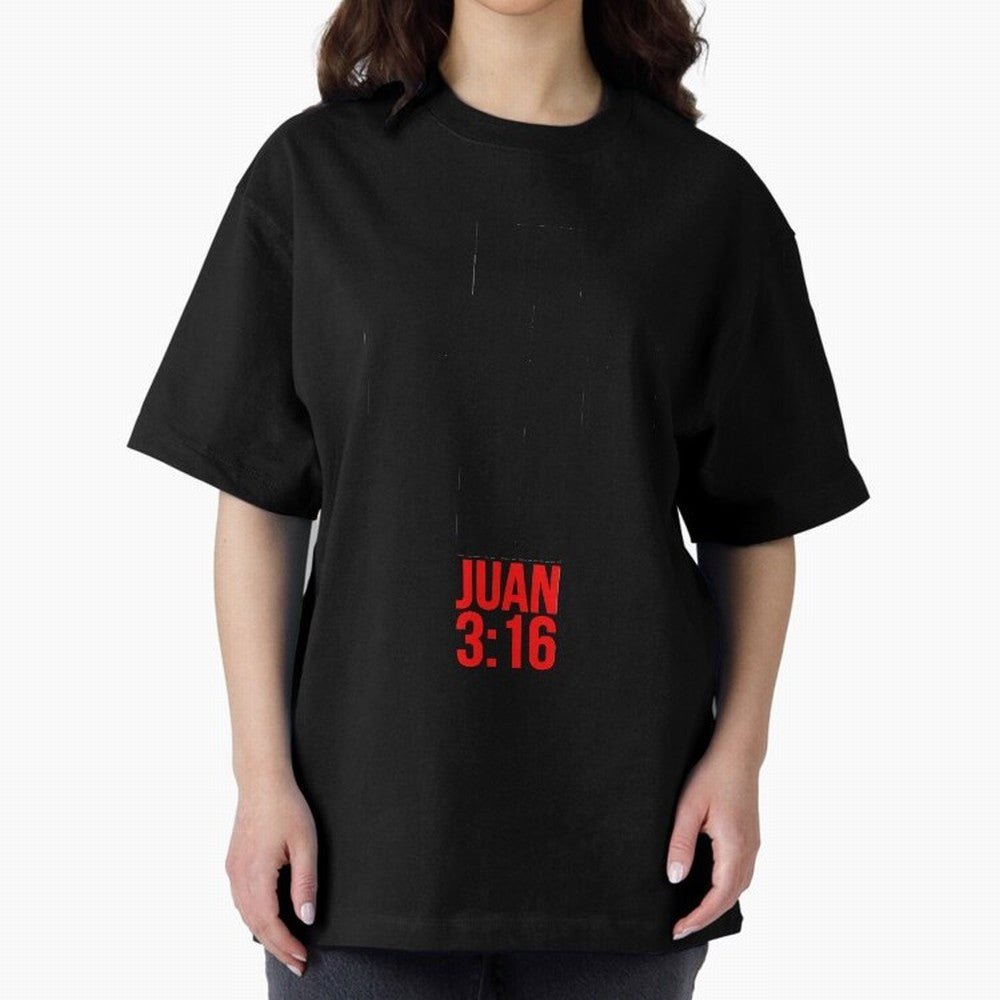 Porque de tal manera amo Dios al mundo - Mensajes Biblicos para Cristianos - Spanish Biblical Quotes for Christians Oversized T-Shirt Stand with Match Day Hype around FIFA World Cup 2026 USA Canada Mexico, CR7, Netherlands, Vintage Soccer Flavor,