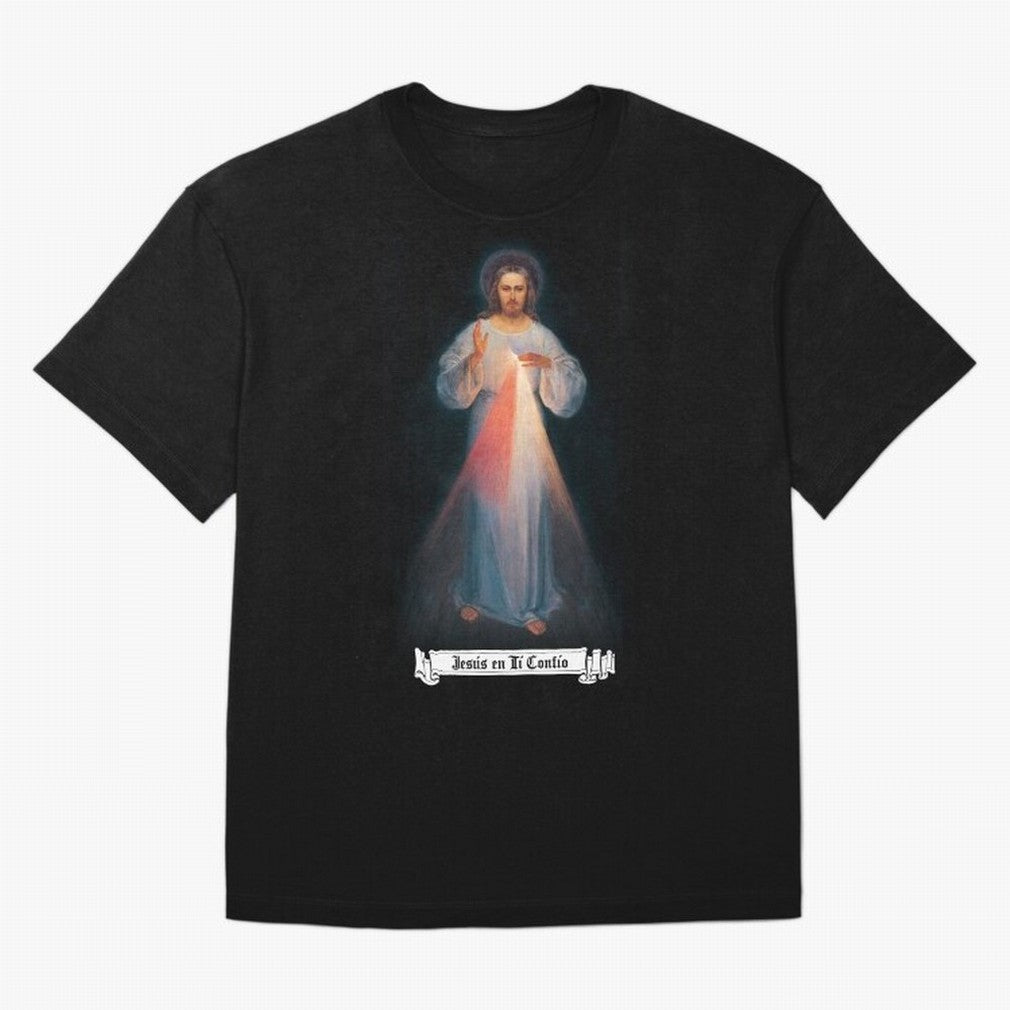 Imagen de la Divina Misericordia, JES¨²S EN T¨ª CONF¨ªO regalos cat¨®licos y cristianos, Oversized T-Shirt Celebrate the Road through FIFA World Cup 2026 Filled with Messi, France and Portugal Energy, Football Festival Excitement, Trophy Ambitions,