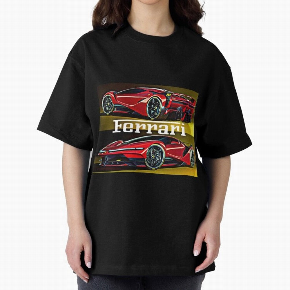 Ferarri F Concept Oversized T-Shirt Stand Out with Spirit from the FIFA World Cup 2026 USA Canada Mexico Journey through Cristiano Ronaldo, Haaland and CR7 Highlights, Brazil, Portugal and Argentina Pride, Match Day Excitement, Supporter Culture,