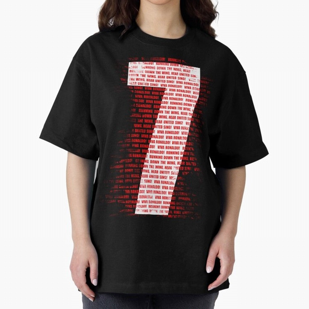 Viva Ronaldo - Chant - Number 7 Oversized T-Shirt Celebrate Rivalries and Pride in Global Football Passion for FIFA World Cup 2026 USA Canada Mexico, Celebrating Messi, CR7 and Mbappe, England, France and Netherlands, Retro Football Energy, Iconic