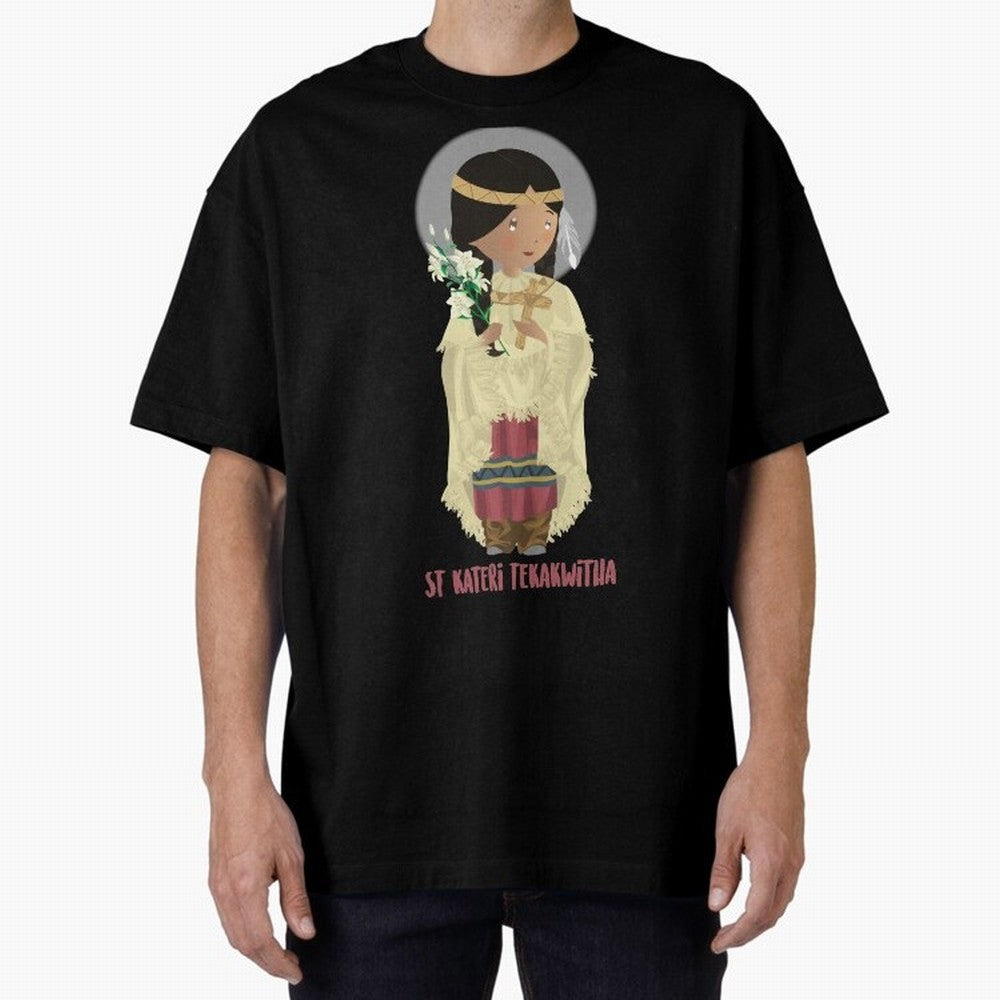 Saint Kateri Tekakwitha Oversized T-Shirt Bring Retro Soccer Energy to FIFA World Cup 2026 Group Stage for Fans of Haaland and Mbappe and Argentina, Bringing Worldwide Fan Energy, Dramatic Goals, Stadium Lights and Championship Celebrations; Ideal