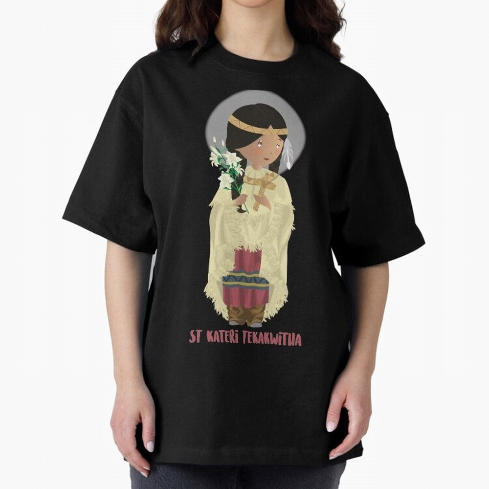 Saint Kateri Tekakwitha Oversized T-Shirt Bring Retro Soccer Energy to FIFA World Cup 2026 Group Stage for Fans of Haaland and Mbappe and Argentina, Bringing Worldwide Fan Energy, Dramatic Goals, Stadium Lights and Championship Celebrations; Ideal