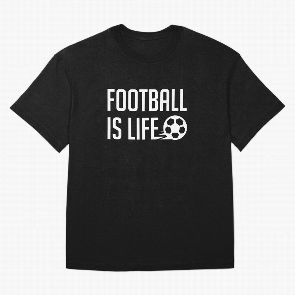 Football Is Life (Black BG) Oversized T-Shirt Mark FIFA World Cup 2026 USA Canada Mexico Driven by Mbappe and Neymar, France Energy, Global Supporter Spirit, Legendary Goals, National Colors and Tournament Celebration; Ideal for Fans Who Follow