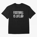 Football Is Life (Black BG) Oversized T-Shirt Mark FIFA World Cup 2026 USA Canada Mexico Driven by Mbappe and Neymar, France Energy, Global Supporter Spirit, Legendary Goals, National Colors and Tournament Celebration; Ideal for Fans Who Follow
