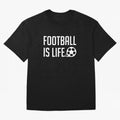 Football Is Life (Red BG) Oversized T-Shirt Feel Global Football Passion for FIFA World Cup 2026, Driven by Haaland, Brazil, Football Passion, Legendary Performances, Festival Vibes and Supporter Community; Ideal for Football Dads, Football Moms,
