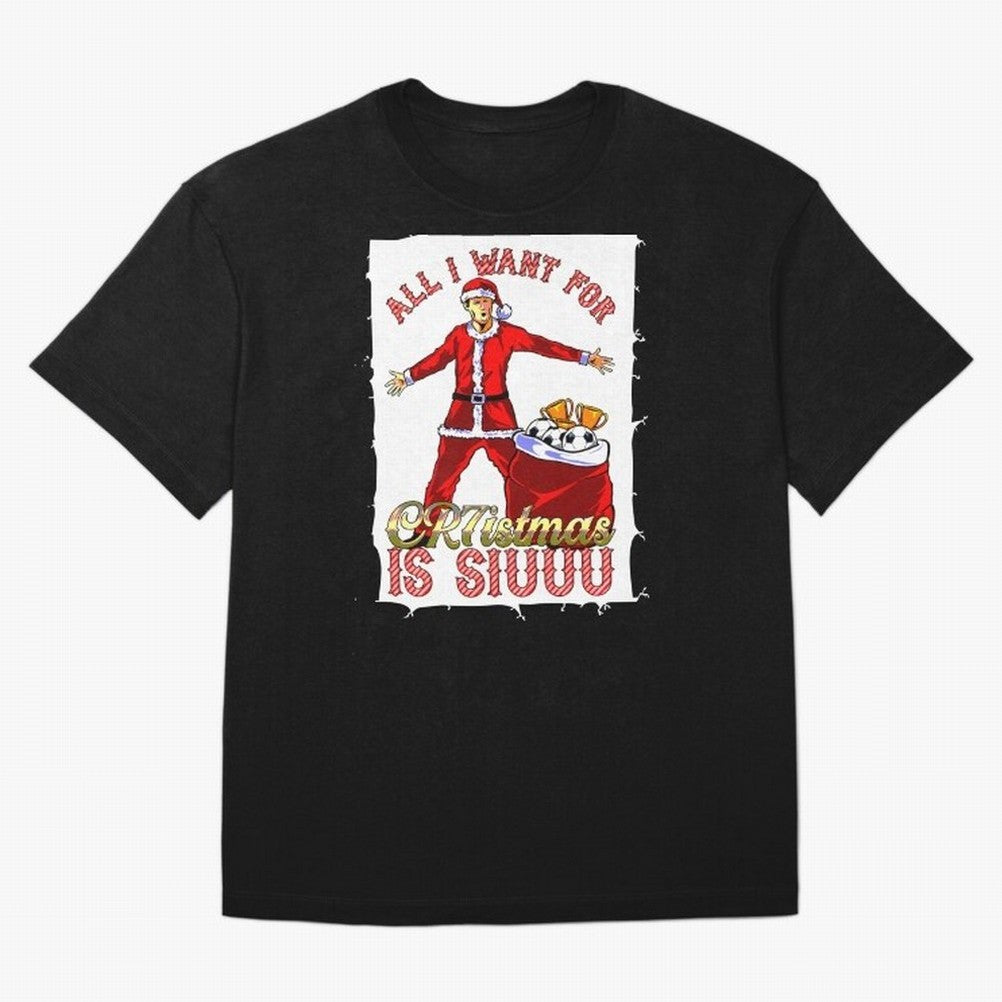 all i want for christmas is siu Oversized T-Shirt Support the Legends of FIFA World Cup 2026 Group Stage for Fans of Messi and Spain and Netherlands, Bringing Match Day Excitement, Supporter Culture, Golden Goals and Global Football Passion; Ideal
