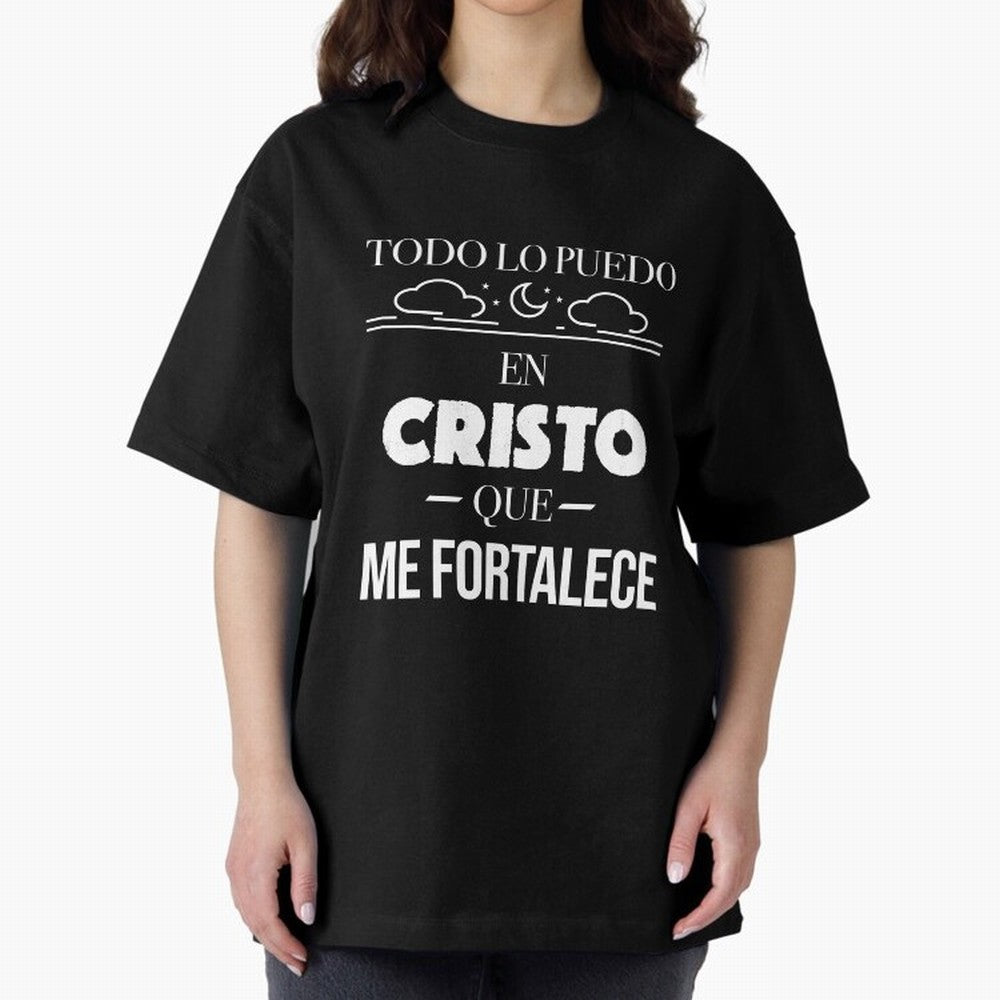 Mensajes Biblicos Espa?ol Todo Lo Puedo En Cristo Oversized T-Shirt Back the Journey through FIFA World Cup 2026 Spirit, Centered on Brazil, Portugal and Argentina, Messi, Championship Spirit, Famous Goals, Roaring Crowds and International Football