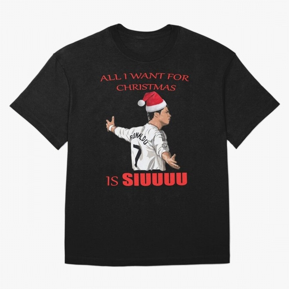 All I Want For Christmas Is Siuuu Oversized T-Shirt Celebrate the Road through FIFA World Cup 2026 for Fans of Mbappe and England, France and Netherlands, Bringing Supporter Pride, Iconic Celebrations, Legendary Names and Global Match Day Energy;