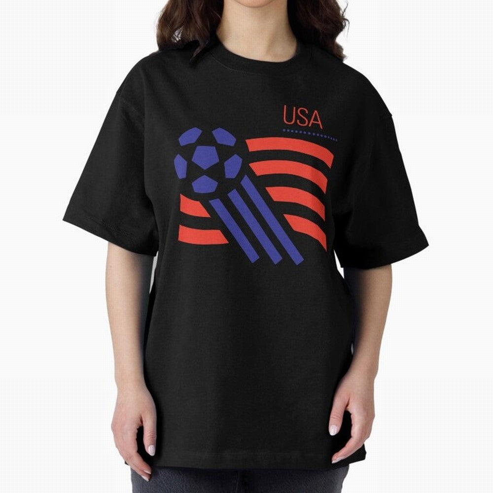 World USA 94 Oversized T-Shirt Bring Trophy Dreams to Match Day Hype around FIFA World Cup 2026 USA Canada Mexico, Messi, Neymar and Mbappe, Portugal, Worldwide Fan Energy, Dramatic Goals, Stadium Lights and Championship Celebrations; Ideal for
