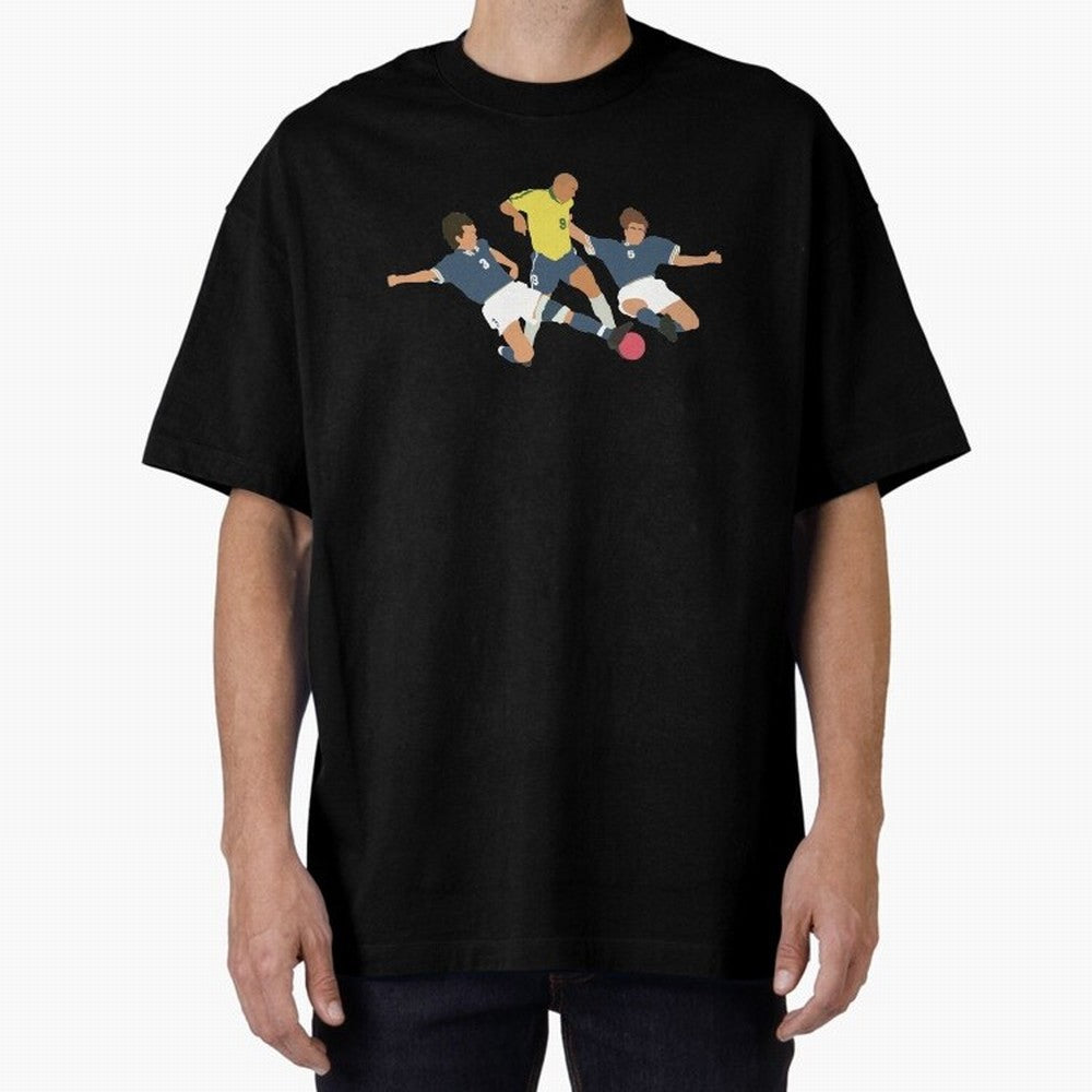 Ronaldo vs Maldini & Cannavaro Iconic Football Moment Oversized T-Shirt Build FIFA World Cup 2026 USA Canada Mexico for Fans of Neymar and Netherlands, Bringing Worldwide Fan Energy, Dramatic Goals, Stadium Lights and Championship Celebrations;