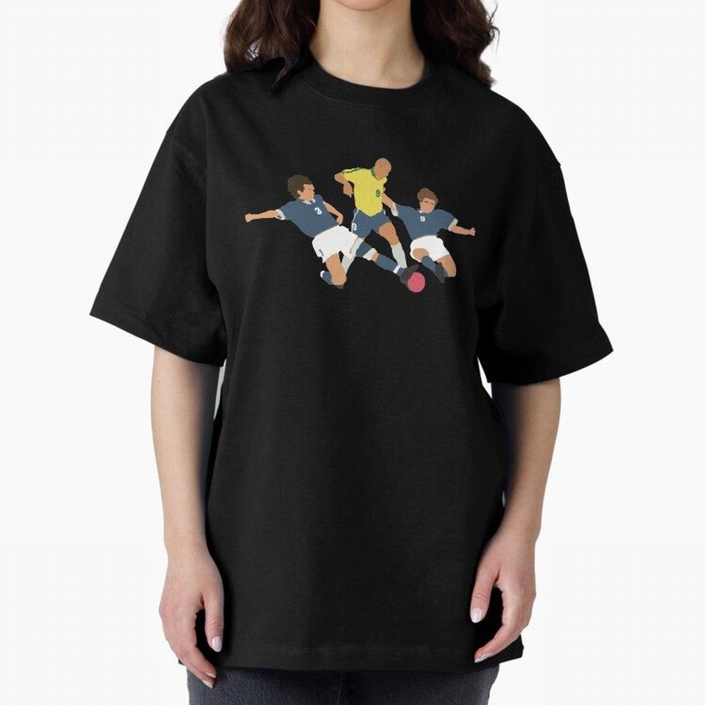 Ronaldo vs Maldini & Cannavaro Iconic Football Moment Oversized T-Shirt Build FIFA World Cup 2026 USA Canada Mexico for Fans of Neymar and Netherlands, Bringing Worldwide Fan Energy, Dramatic Goals, Stadium Lights and Championship Celebrations;