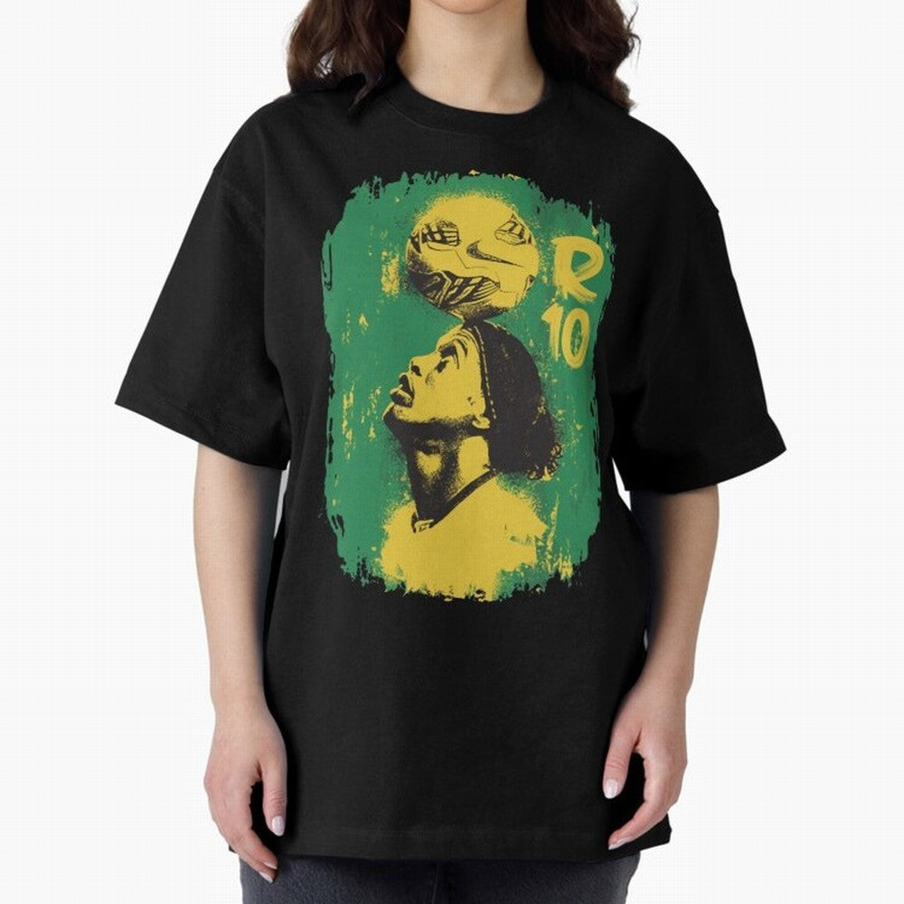 Ronaldinho Oversized T-Shirt Get Ready for Match Day Hype around FIFA World Cup 2026, Neymar, France and Portugal, Football Festival Excitement, Trophy Ambitions, Country Rivalries and Star Player Buzz; Great for Supporters Who Love Legendary