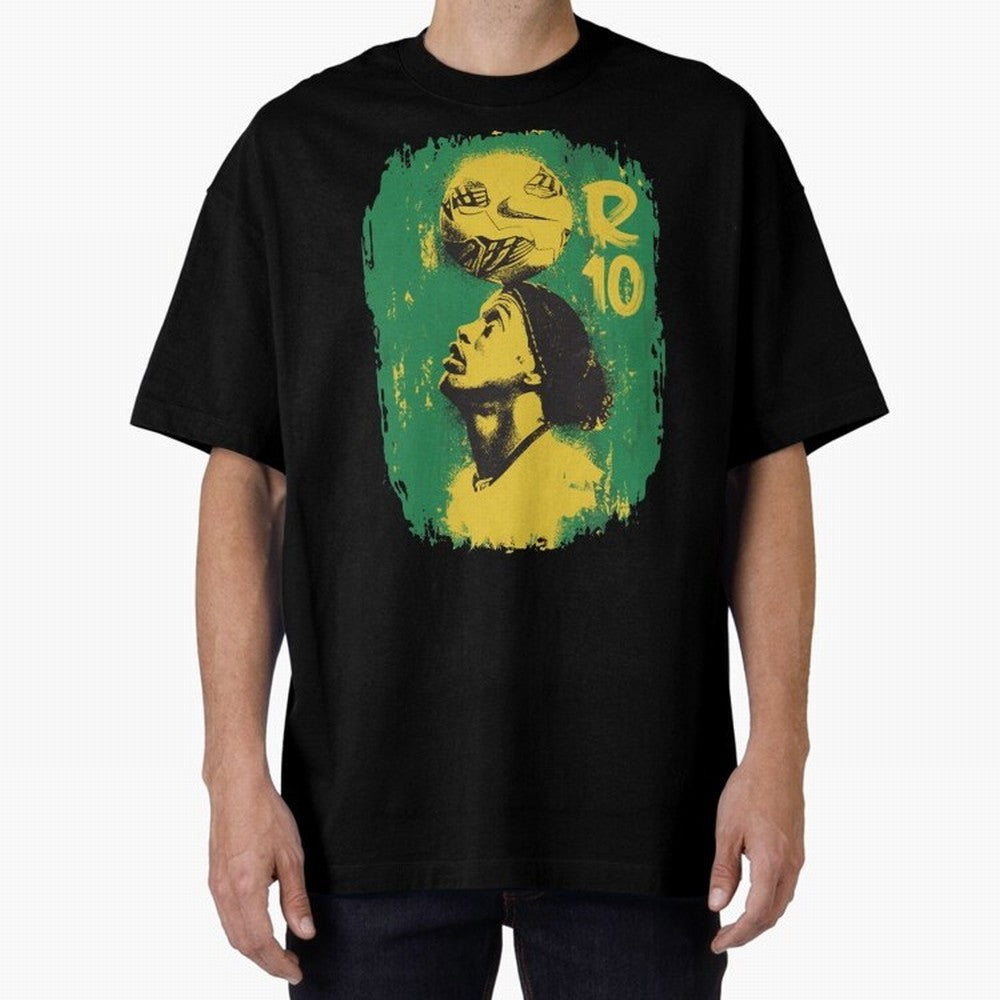 Ronaldinho Oversized T-Shirt Get Ready for Match Day Hype around FIFA World Cup 2026, Neymar, France and Portugal, Football Festival Excitement, Trophy Ambitions, Country Rivalries and Star Player Buzz; Great for Supporters Who Love Legendary