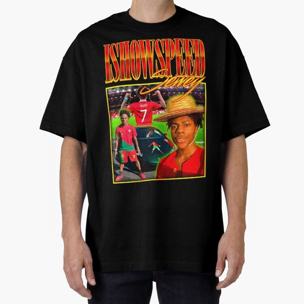 IShowSpeed Vintage Retro Y2K Design Oversized T-Shirt Feel the Trophy Chase of Global Football Passion for FIFA World Cup 2026 USA Canada Mexico, Inspired by Haaland, England, Fan Favorite Moments, National Team Passion, Big Match Drama and Soccer