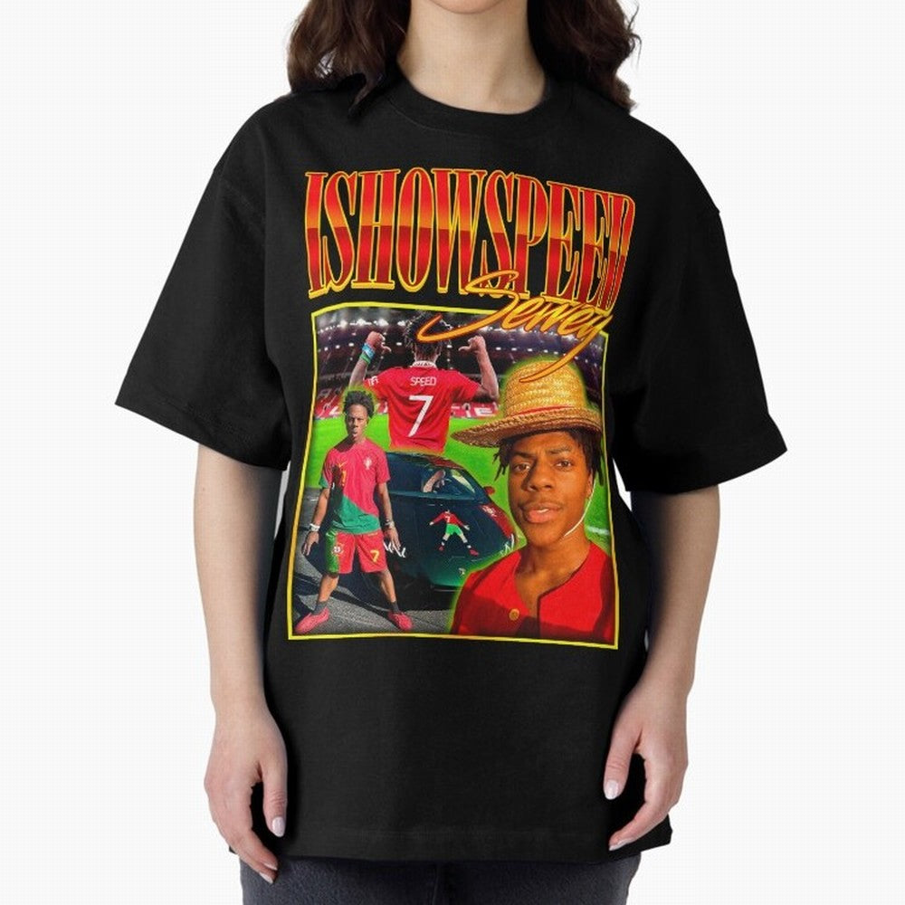 IShowSpeed Vintage Retro Y2K Design Oversized T-Shirt Feel the Trophy Chase of Global Football Passion for FIFA World Cup 2026 USA Canada Mexico, Inspired by Haaland, England, Fan Favorite Moments, National Team Passion, Big Match Drama and Soccer