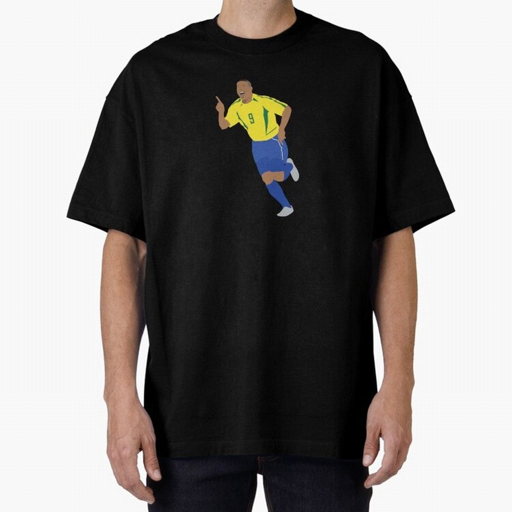 R9 Brazil - Ronaldo Oversized T-Shirt Feel the Heartbeat of FIFA World Cup 2026 USA Canada Mexico Capturing Messi, Neymar and Mbappe, France Energy, Stadium Memories, Football Loyalty, International Chants and Championship Tradition; Perfect for