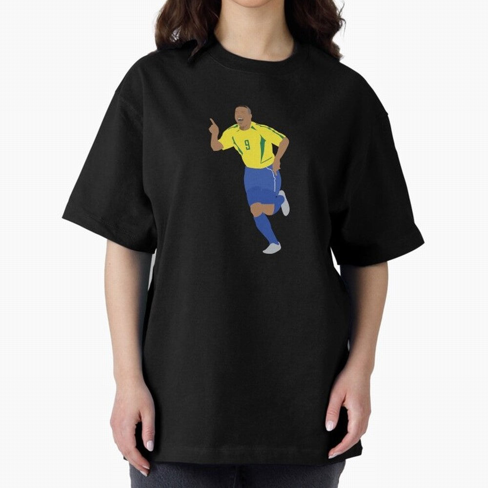 R9 Brazil - Ronaldo Oversized T-Shirt Feel the Heartbeat of FIFA World Cup 2026 USA Canada Mexico Capturing Messi, Neymar and Mbappe, France Energy, Stadium Memories, Football Loyalty, International Chants and Championship Tradition; Perfect for