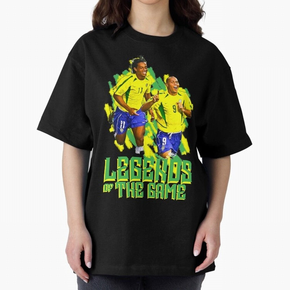Ronaldinho and ronaldo brazil football print art Oversized T-Shirt Get Ready for FIFA World Cup 2026 Spirit, Built around Netherlands, Messi, Neymar and Mbappe, Football History, Final Match Energy, Crowd Noise and Once in a Lifetime Moments; Ideal