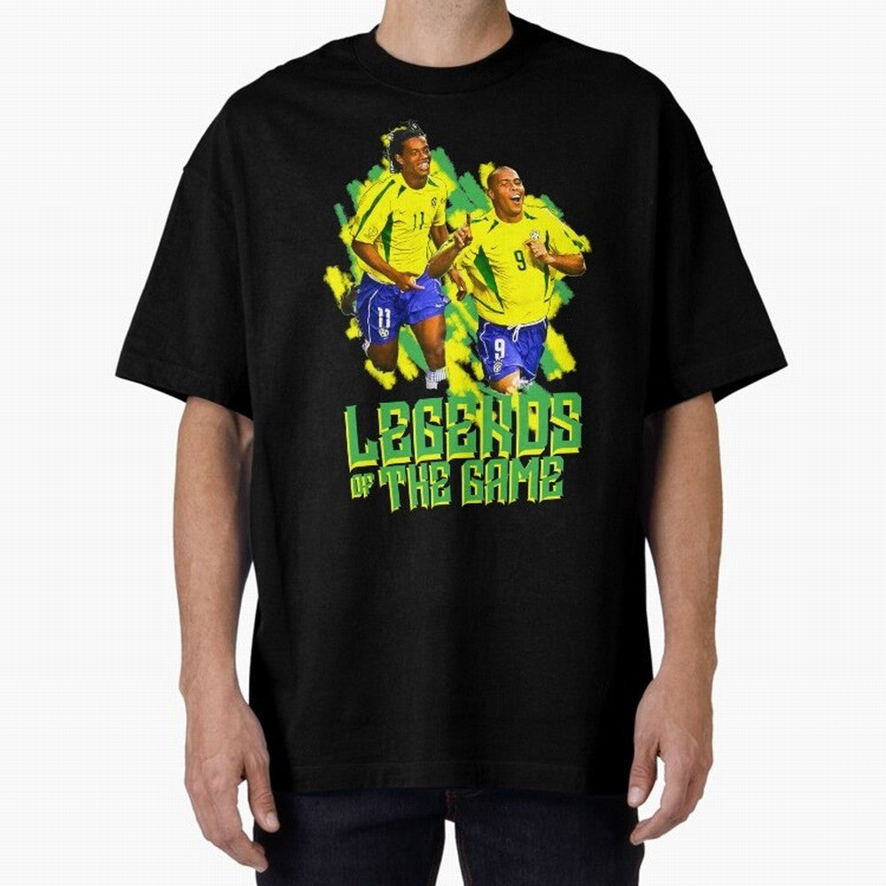 Ronaldinho and ronaldo brazil football print art Oversized T-Shirt Get Ready for FIFA World Cup 2026 Spirit, Built around Netherlands, Messi, Neymar and Mbappe, Football History, Final Match Energy, Crowd Noise and Once in a Lifetime Moments; Ideal