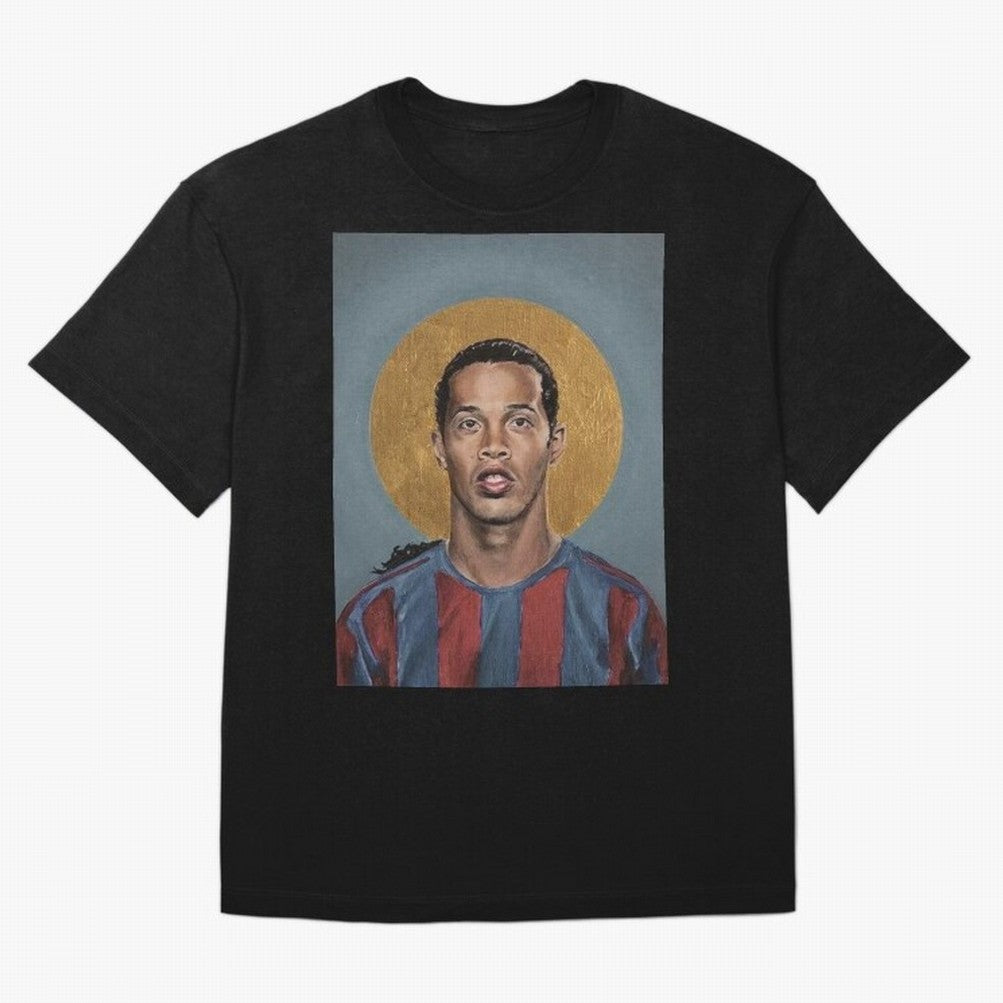 Art Ronaldinho Painting Oversized T-Shirt Mark Match Day Hype around FIFA World Cup 2026, Messi, Neymar and Mbappe, France, Stadium Memories, Football Loyalty, International Chants and Championship Tradition; Perfect for Supporters Who Want Bold