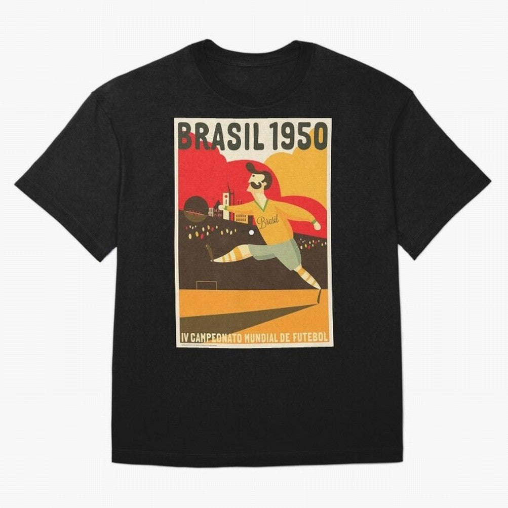 Brasil 1950 World Cup Oversized T-Shirt Bring Global Football Passion for FIFA World Cup 2026 Group Stage, Connected to CR7 and Messi, Argentina and Brazil, Match Day Excitement, Supporter Culture, Golden Goals and Global Football Passion; Made for