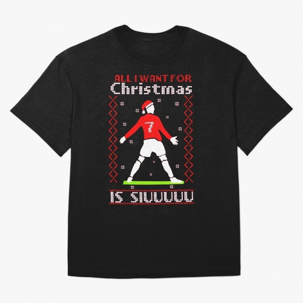 All I Want for Christmas Is Siu Ronaldo Oversized T-Shirt Celebrate the Next Chapter of the FIFA World Cup 2026 Group Stage Journey through Mbappe and Neymar Highlights, Spain and Netherlands Pride, Retro Football Energy, Iconic Rivalries, Trophy