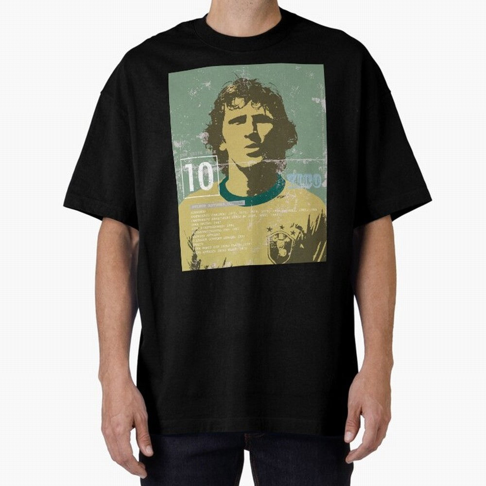 Zico Oversized T-Shirt Remember Iconic Moments from the FIFA World Cup 2026 Journey through Messi Highlights, Argentina Pride, Match Day Excitement, Supporter Culture, Golden Goals and Global Football Passion; Built for Supporters Chasing Trophy