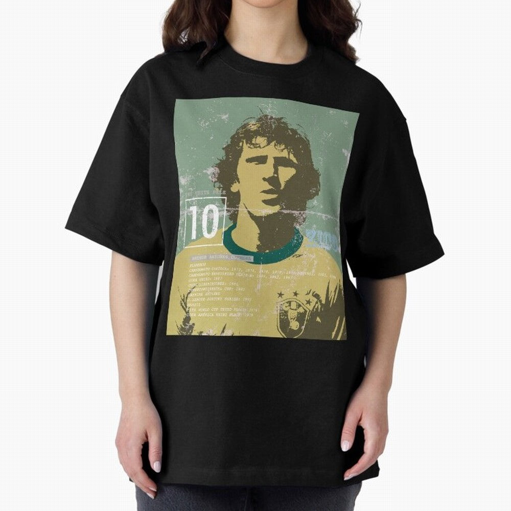 Zico Oversized T-Shirt Remember Iconic Moments from the FIFA World Cup 2026 Journey through Messi Highlights, Argentina Pride, Match Day Excitement, Supporter Culture, Golden Goals and Global Football Passion; Built for Supporters Chasing Trophy