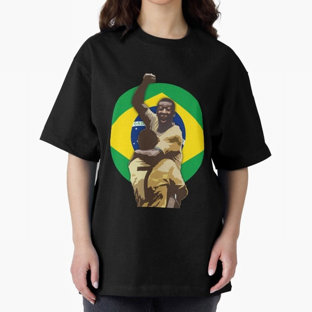 Pele Greates Footbal Player in History - Joga Bonito Oversized T-Shirt Embrace FIFA World Cup 2026 Group Stage Capturing Haaland and Mbappe, Netherlands Energy, Football History, Final Match Energy, Crowd Noise and Once in a Lifetime Moments;
