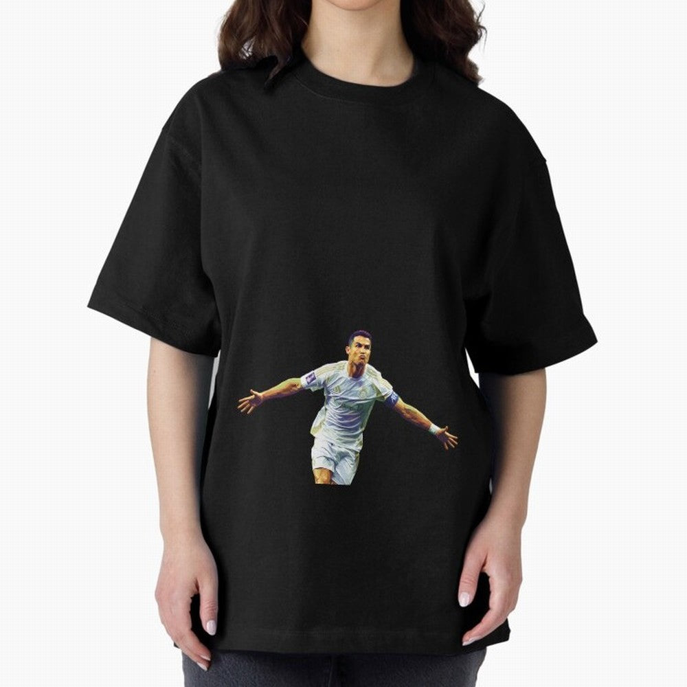 Ronaldo pop art Oversized T-Shirt Celebrate Fan Culture around Match Day Hype around FIFA World Cup 2026 USA Canada Mexico, Haaland and Mbappe, England, Game Day Rituals, Football Legends, Country Pride and the Road to the Final; Made for Die Hard