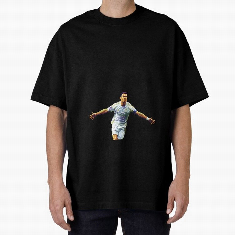 Ronaldo pop art Oversized T-Shirt Celebrate Fan Culture around Match Day Hype around FIFA World Cup 2026 USA Canada Mexico, Haaland and Mbappe, England, Game Day Rituals, Football Legends, Country Pride and the Road to the Final; Made for Die Hard