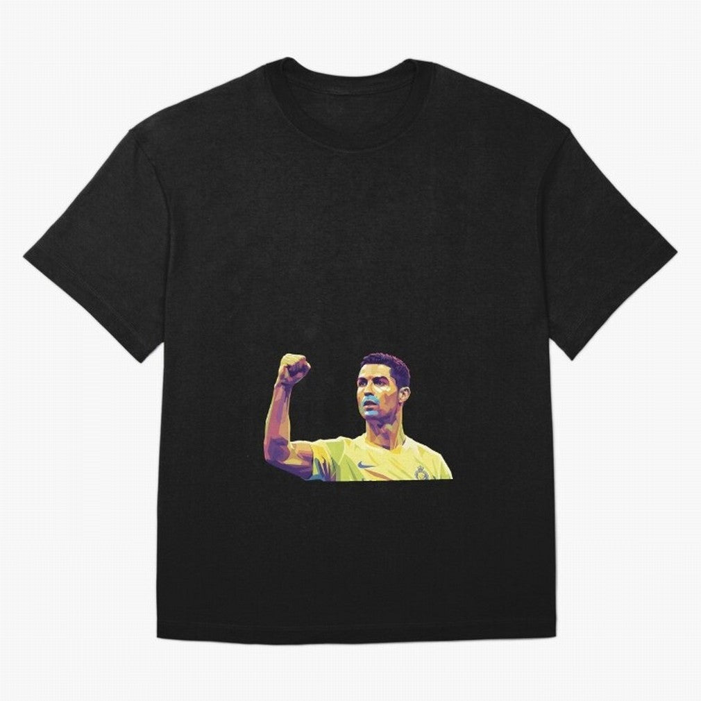 Ronaldo pop art Oversized T-Shirt Celebrate the Next Chapter of FIFA World Cup 2026 for Fans of Haaland and Mbappe and France and Portugal, Bringing Vintage Soccer Flavor, Modern Football Stars, National Flags and Final Night Emotion; Great for